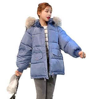 7706-1 син Куртка зима женская (S-XL)