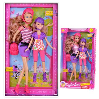 8130 цветн Куклы сестрички на роликах с аксессуарами